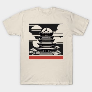 Japanese temple, minimalistic modern design T-Shirt